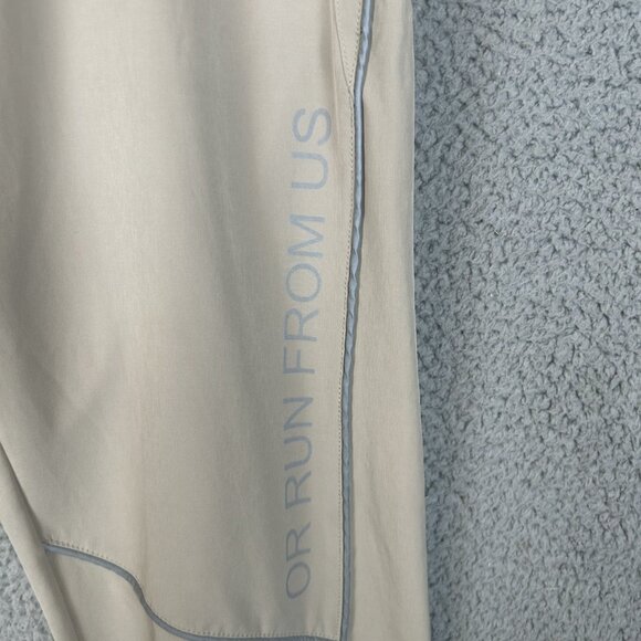 RAW GEAR Tec Track Pant Running Joggers Size Medium Beige "Run With Us" Logo - Picture 6 of 6